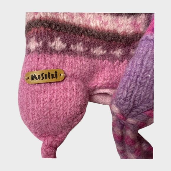 MOSHIKI Lot of 2 Caps 100% Wood Nepal Pink Purple Print Hats - Picture 6 of 7